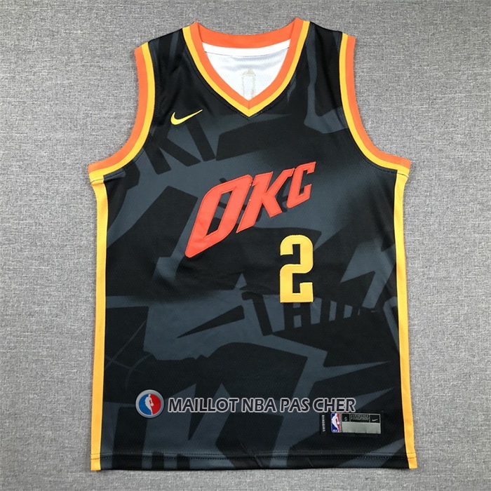 Maillot Enfant Oklahoma City Thunder Shai-gilgeous Alexander NO 2 Ville 2023-24 Noir